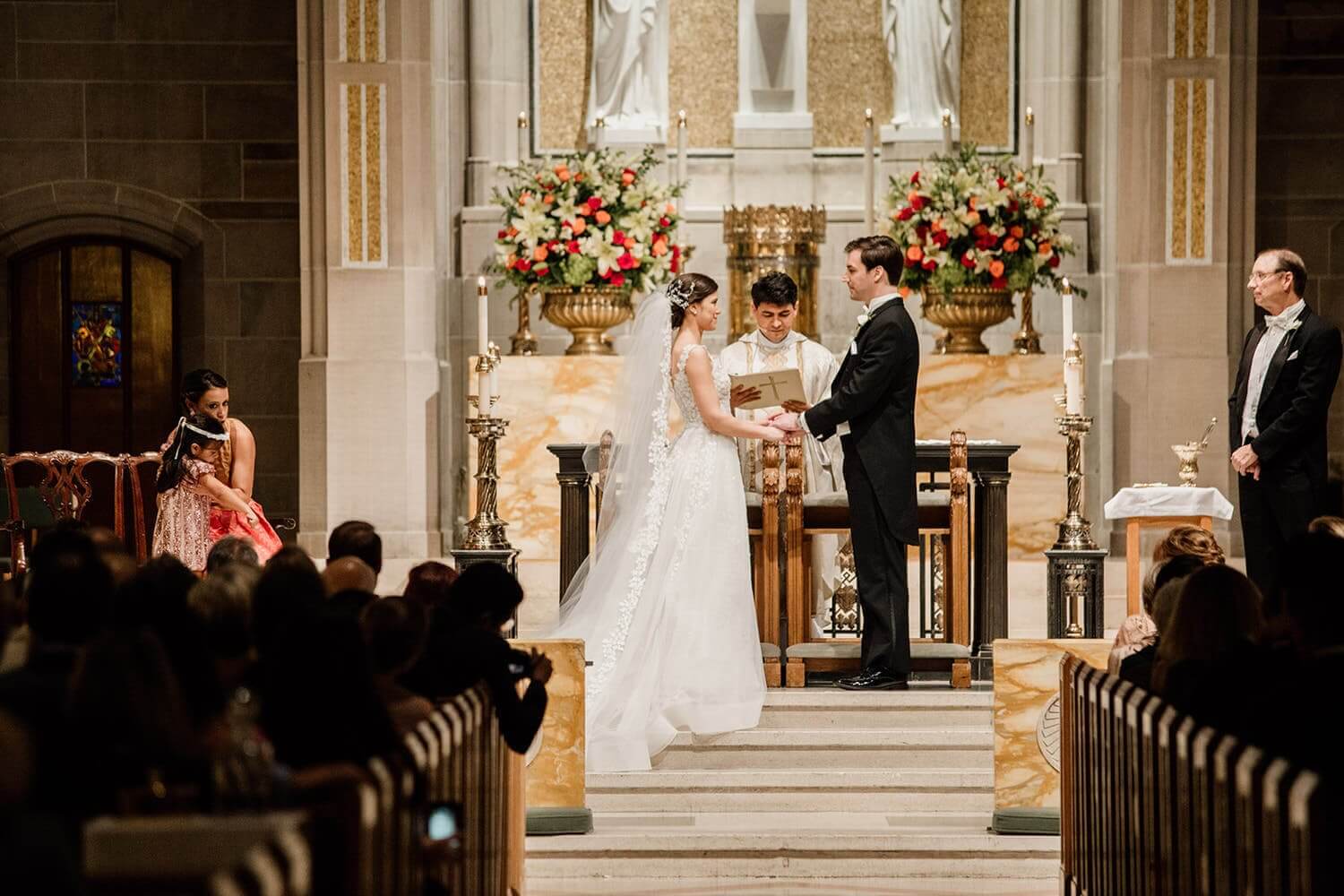 Wedding couple at The Cathedral Of Christ The King